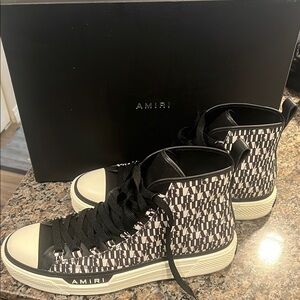 Amiri Black and White High-Top Sneakers